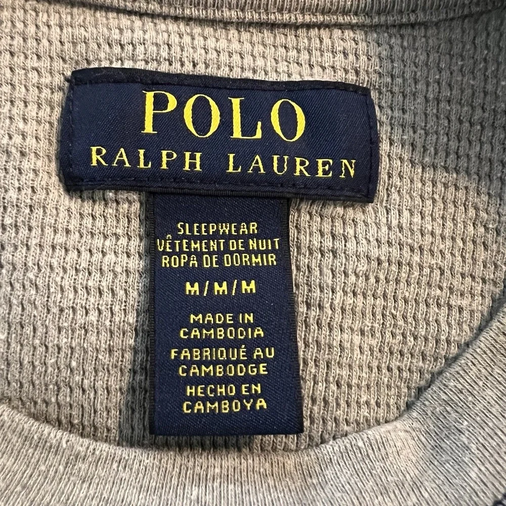 Polo Ralph Lauren Sleepwear Men's Waffle Knit Thermal  Medium Flag Americana